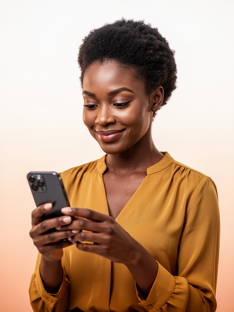 Professional using mobile phone